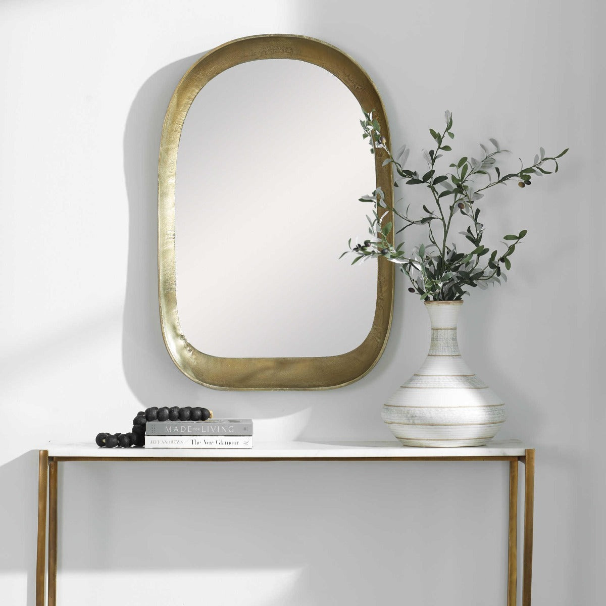 Bradano Brass Arch Mirror by Uttermost