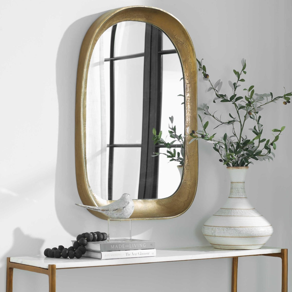 Bradano Brass Arch Mirror by Uttermost