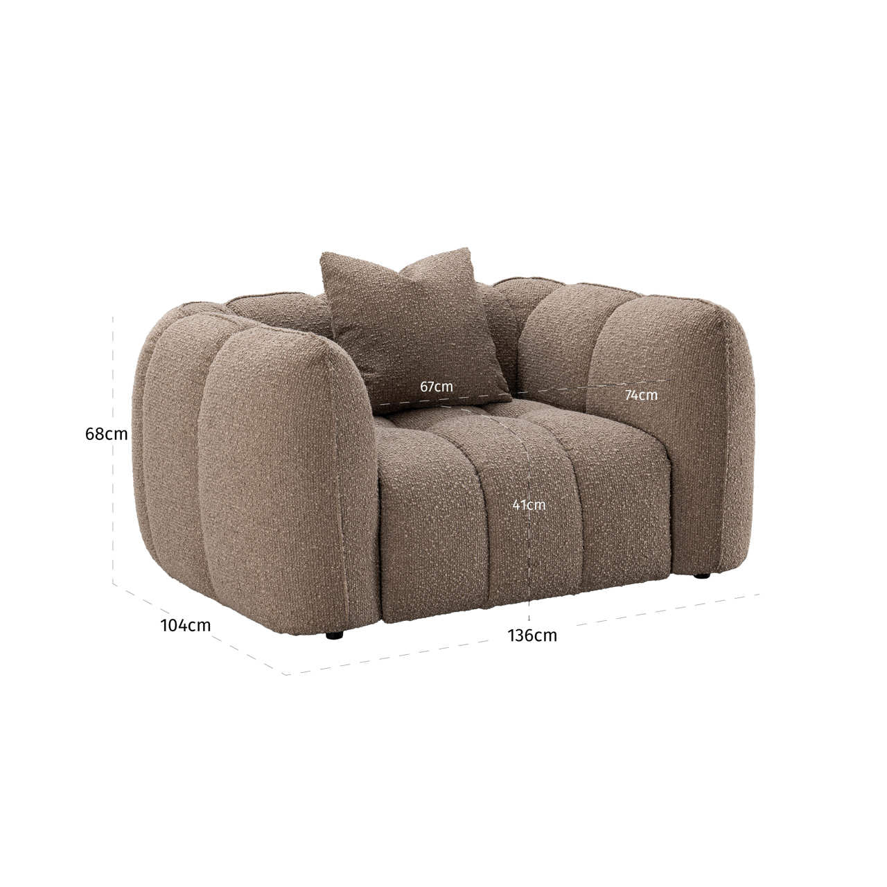 Hogan Mocca Chunky Lounge Chair by Richmond Interiors