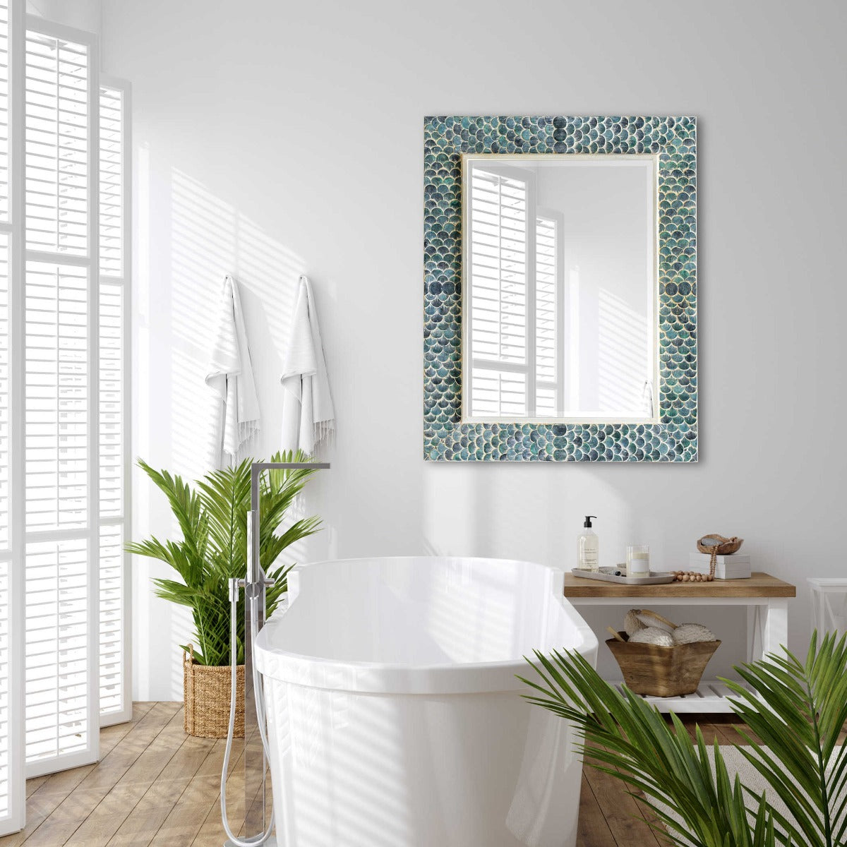 Makaria Coastal Blue Mirror by Uttermost