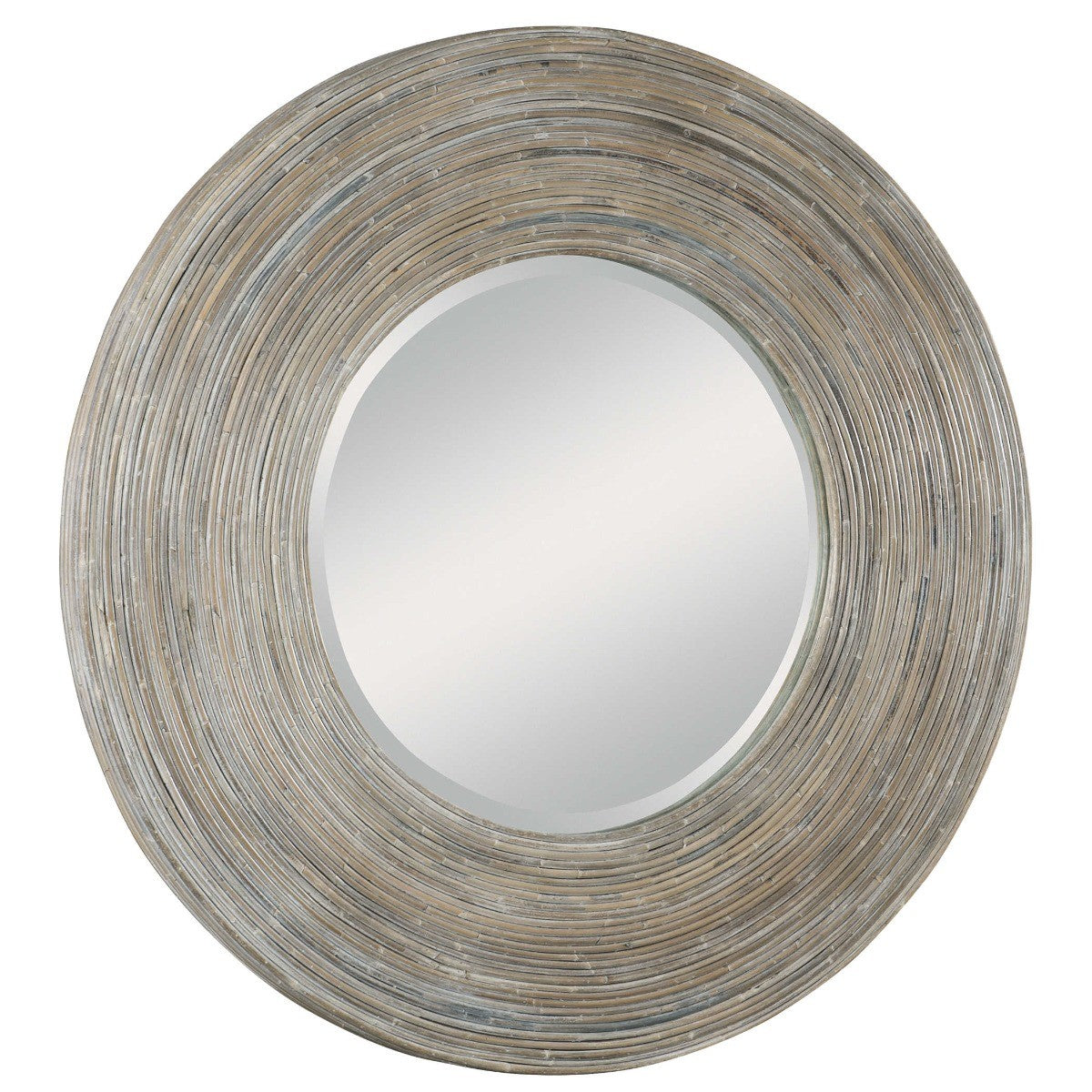Vortex White Washed Round Mirror by Uttermost