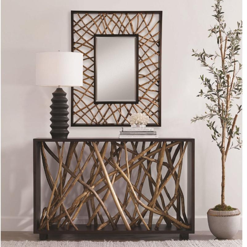 Teak Maze Rectangle Mirror by Uttermost