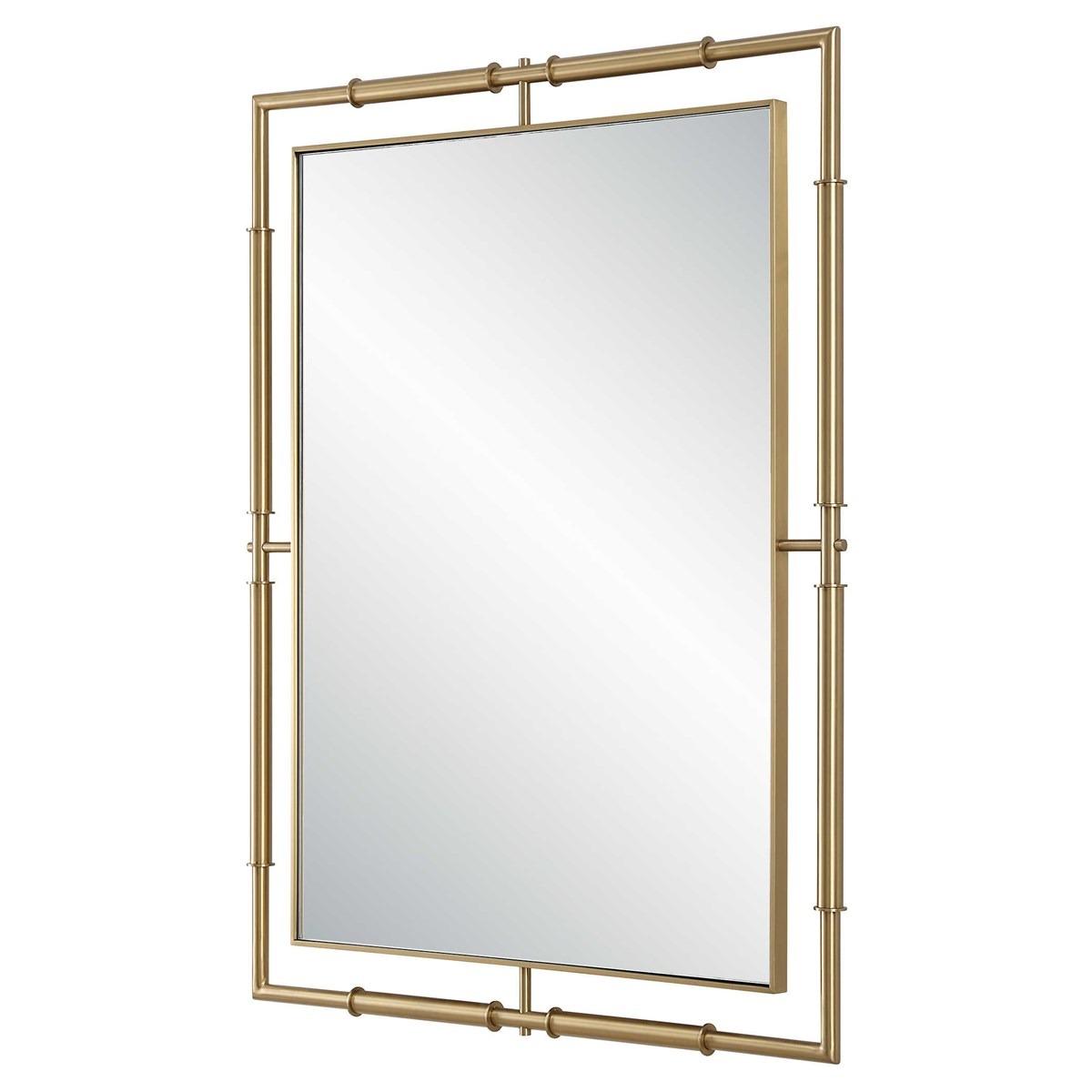 It's All Connected Rectangle Brass Mirror by Uttermost
