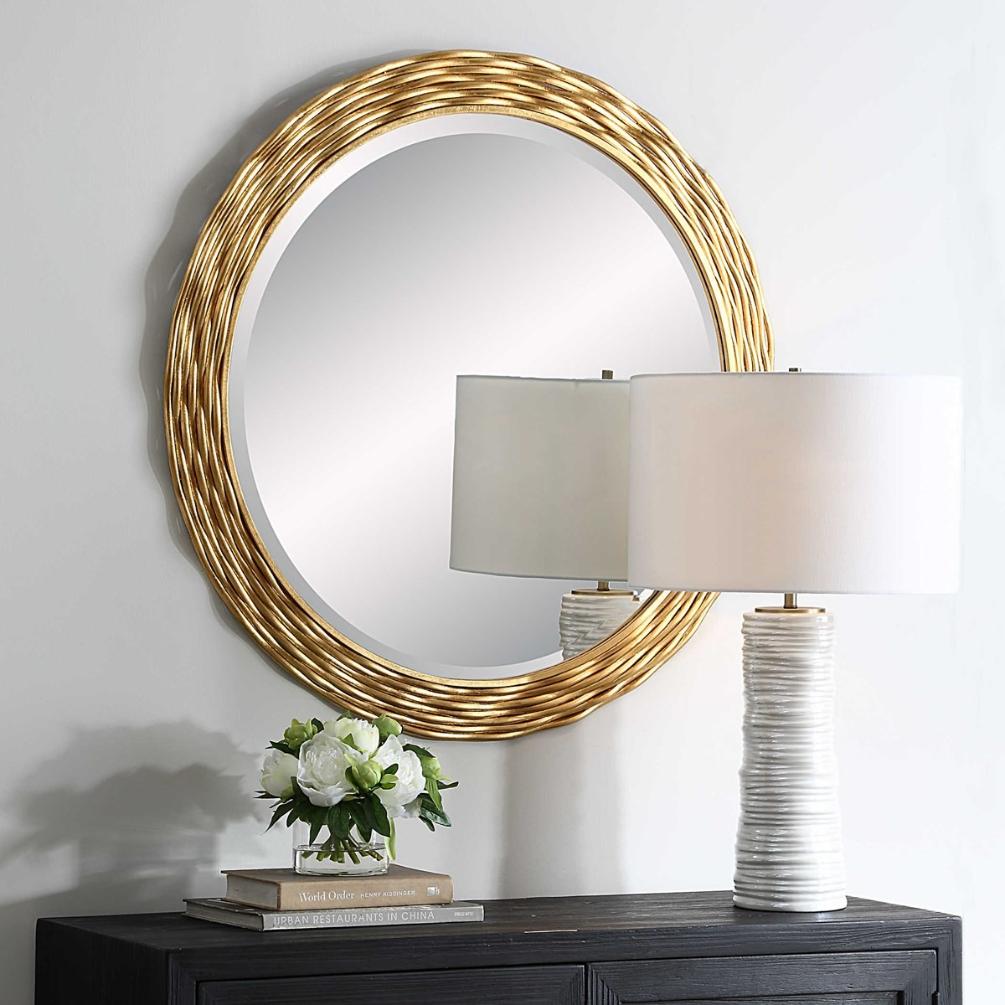 Celeste Gold Round Mirror by Uttermost