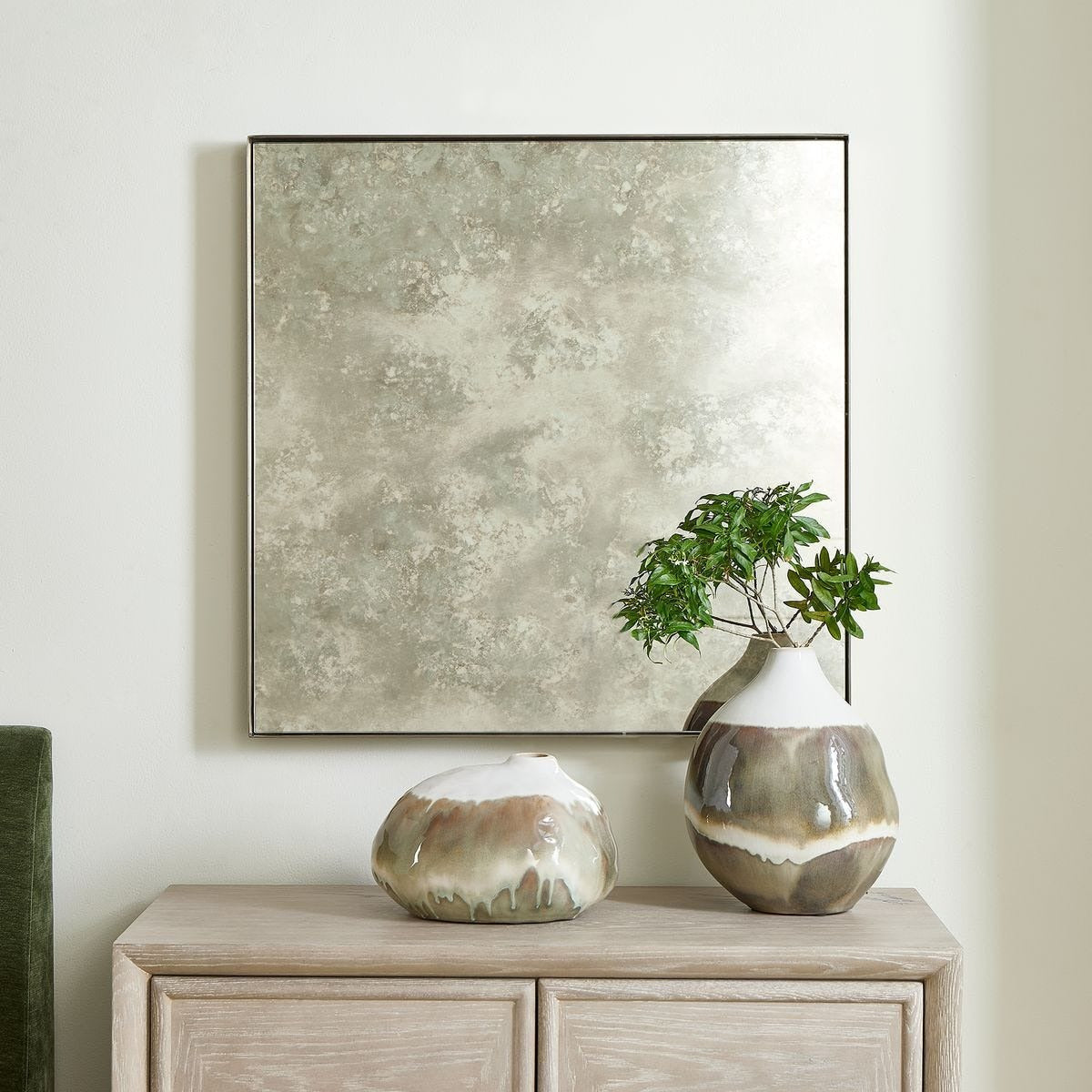 Fredric Square Mirror in Antiqued Silver by Uttermost