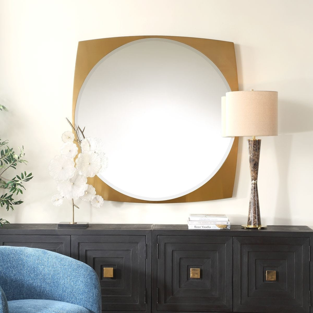 Neilia Round Brass Mirror by Uttermost