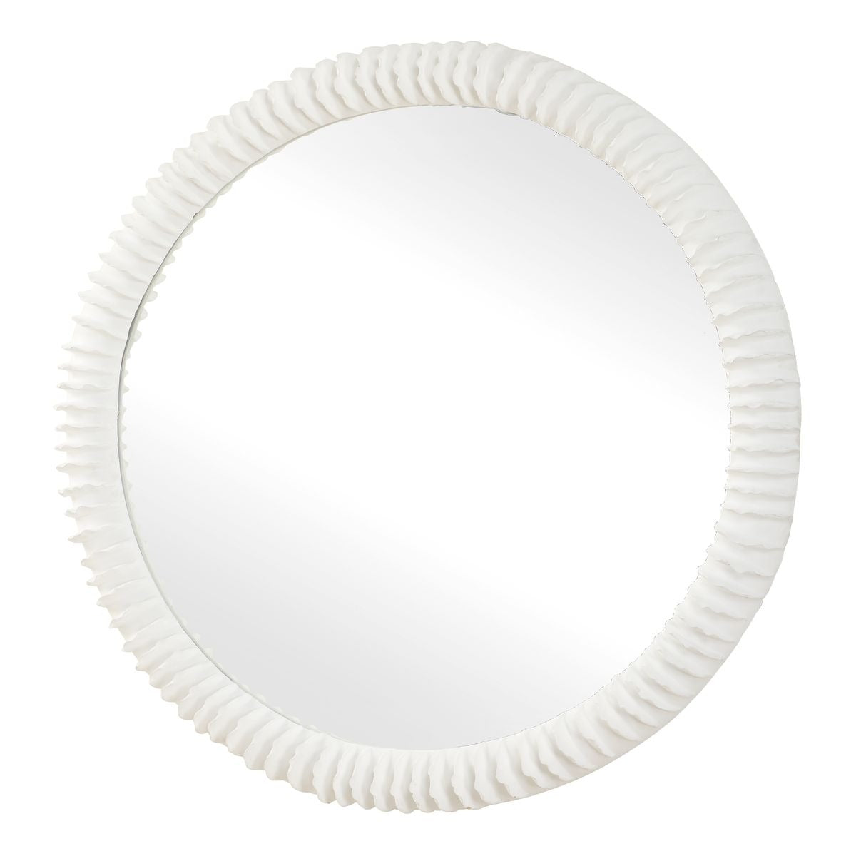 Akiko White Round Mirror by Uttermost