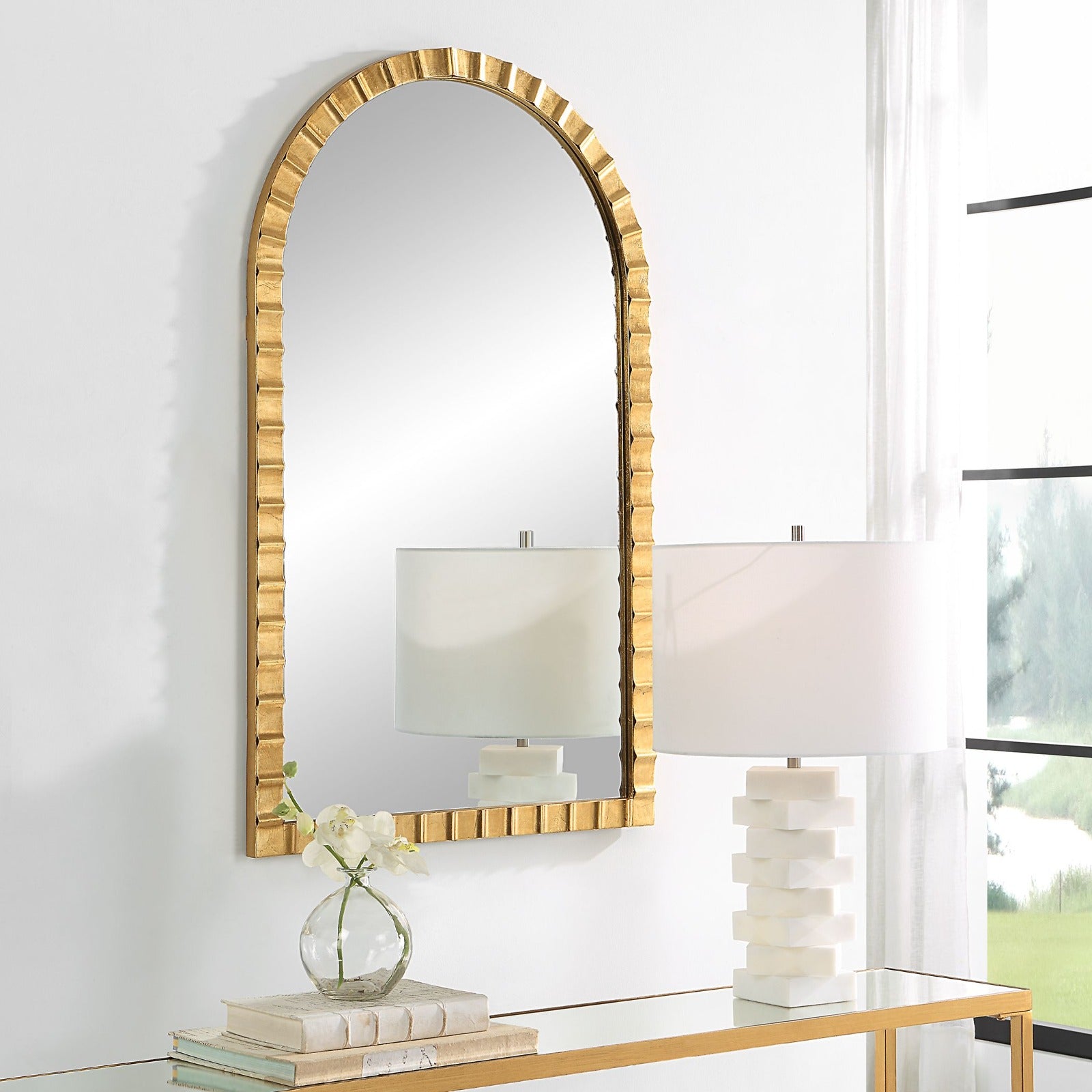 Dandridge Gold Arch Mirror by Uttermost