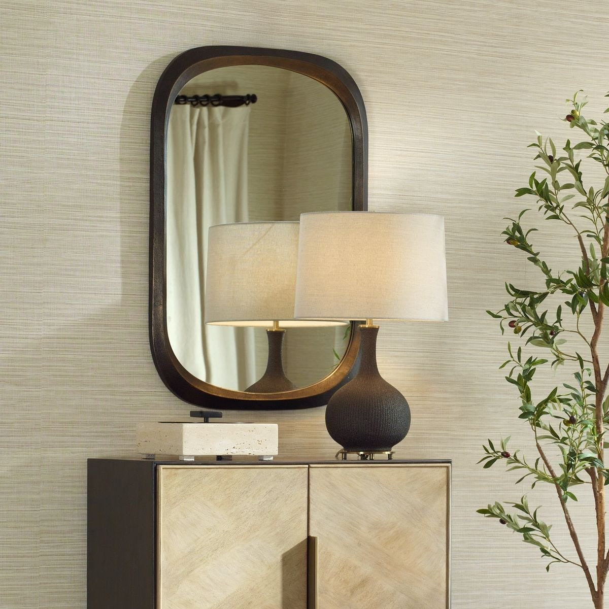 Malone Rectangular Mirror in Bronze by Uttermost