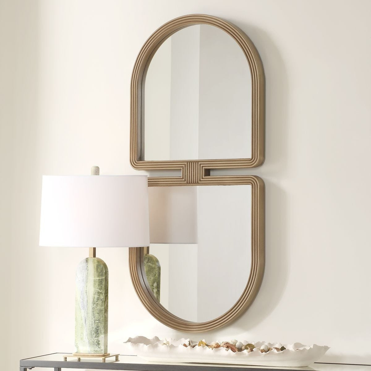 Jacques Art Deco Oval Mirror in Gold by Uttermost