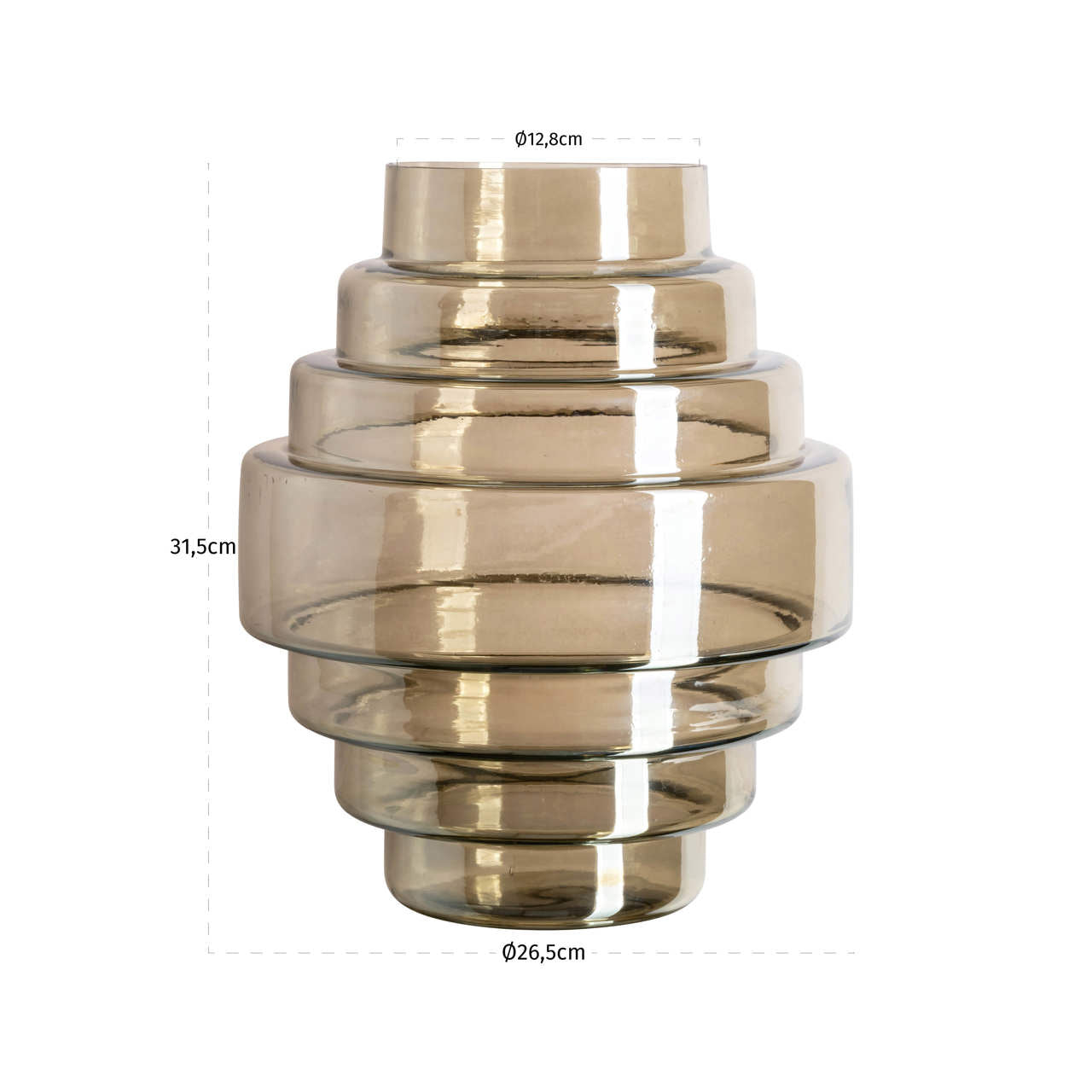 Liosa Smoked Glass Large Vase - Smoke by Richmond Interiors