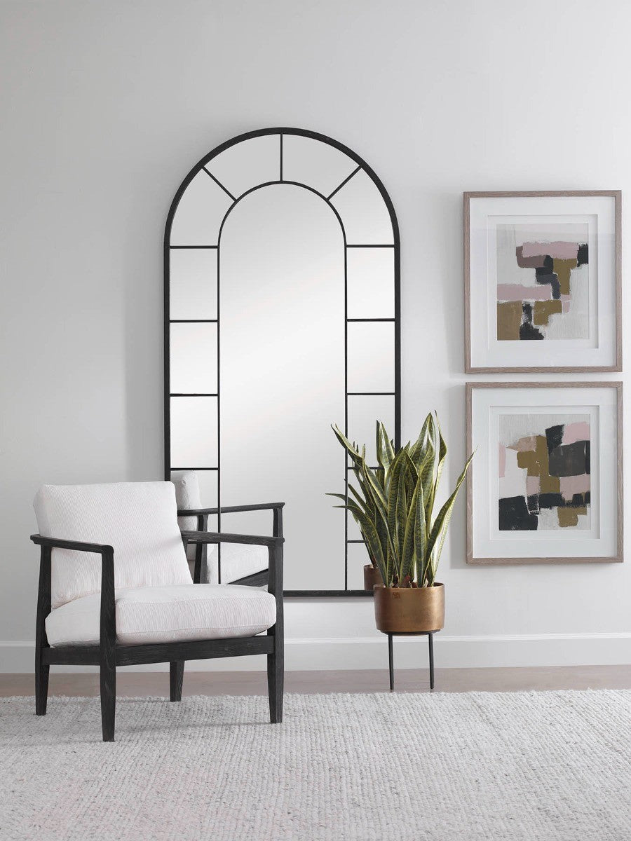 Dillingham Black Arch Mirror by Uttermost