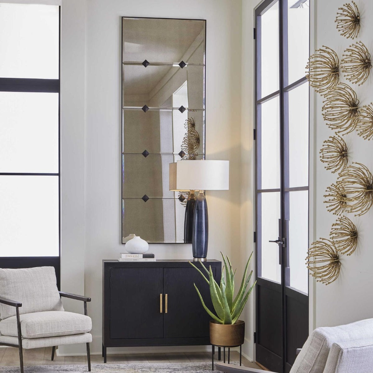 Serchio Oversized Iron Mirror by Uttermost