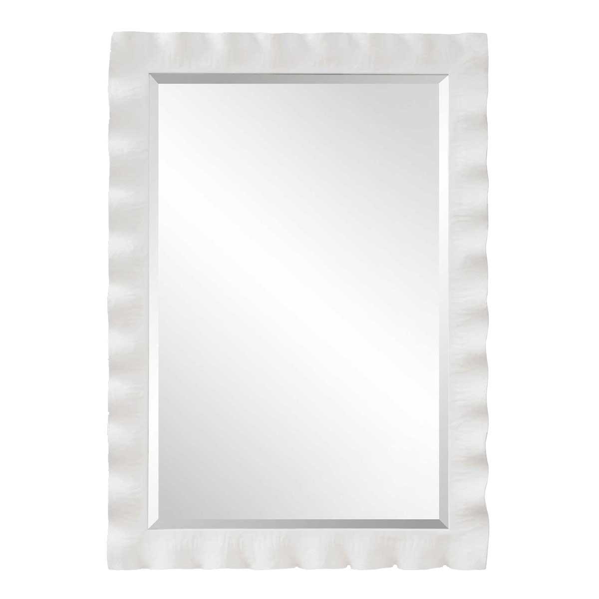 Haya White Scalloped Mirror by Uttermost