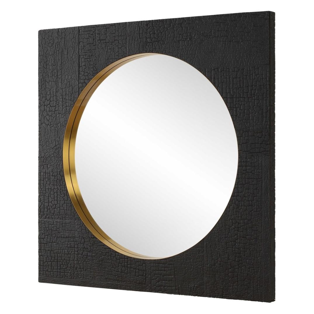 Ember Black Square Mirror by Uttermost