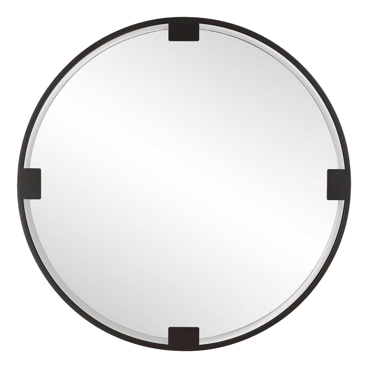 Cornelia Black Round Mirror by Uttermost