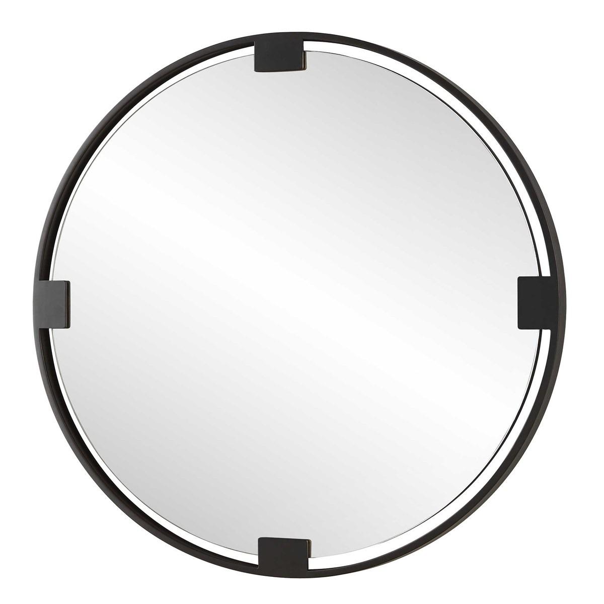 Cornelia Black Round Mirror by Uttermost