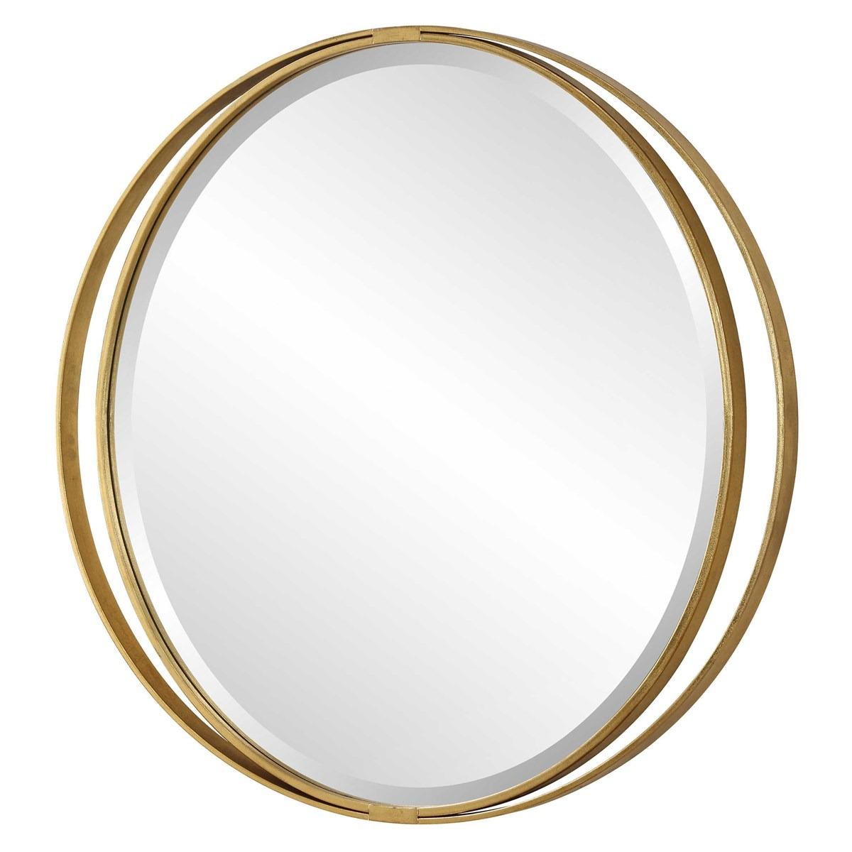 Rhodes Gold Round Mirror by Uttermost