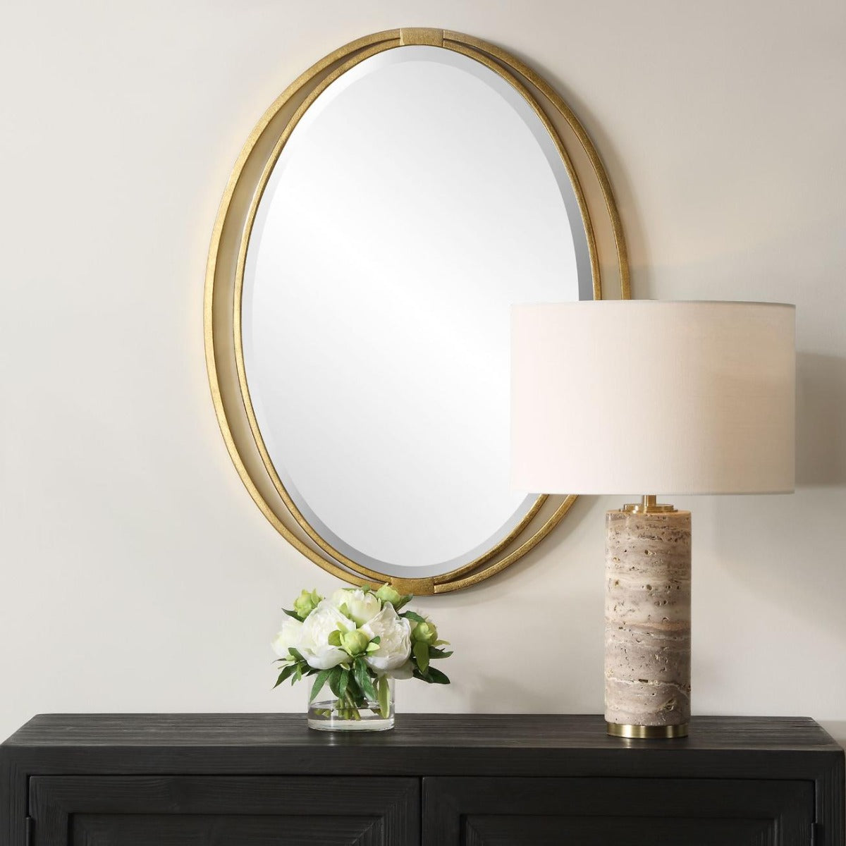 Rhodes Gold Oval Mirror by Uttermost