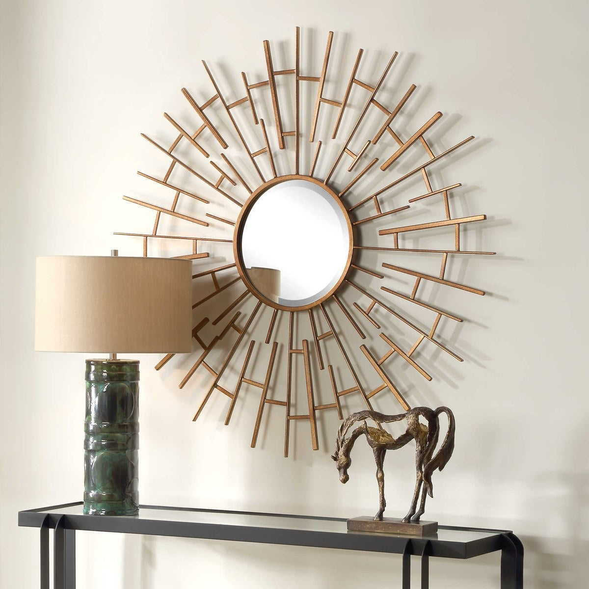 Tangled Bronze Round Mirror by Uttermost