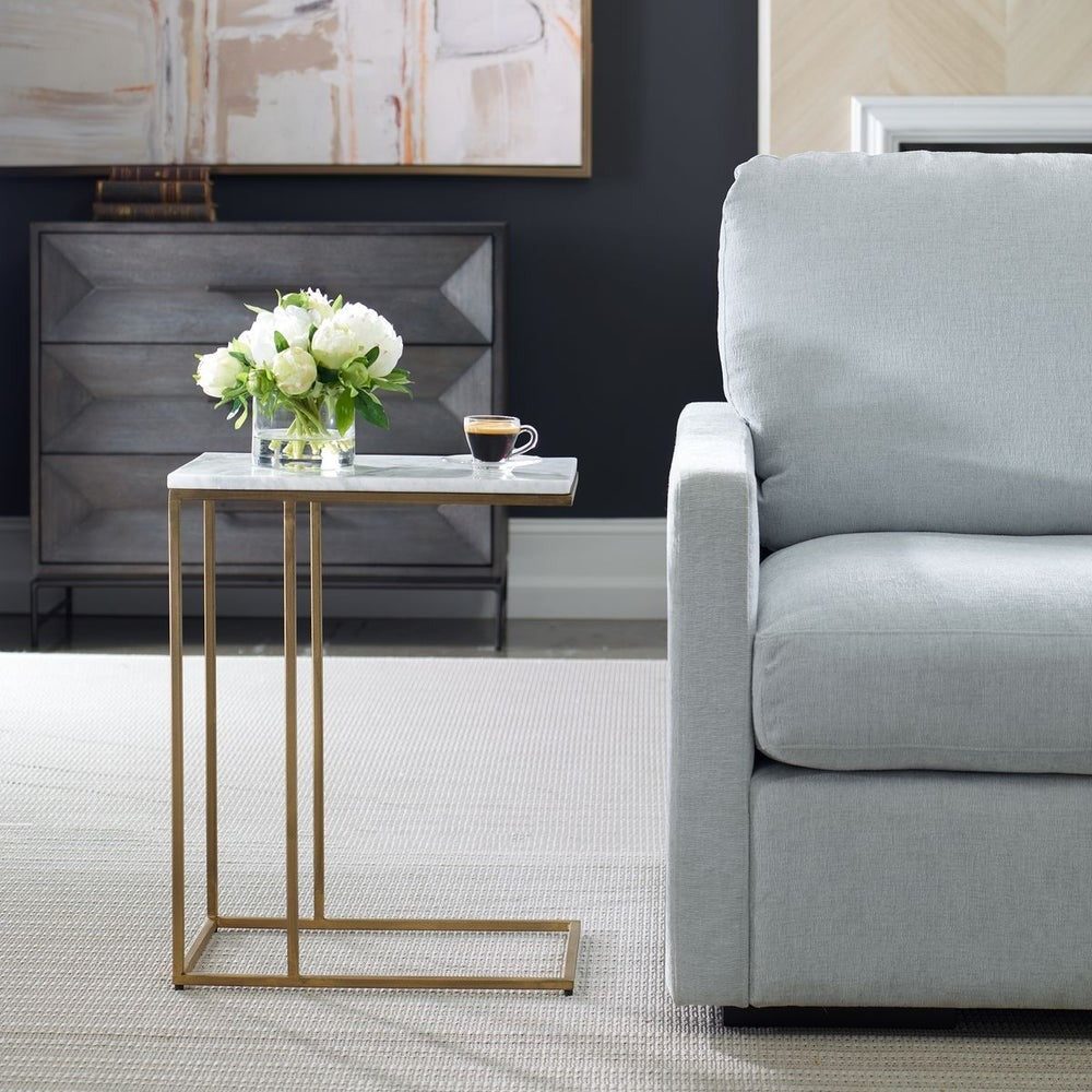 Thomas Side Table in Antique Brass by Keiichi