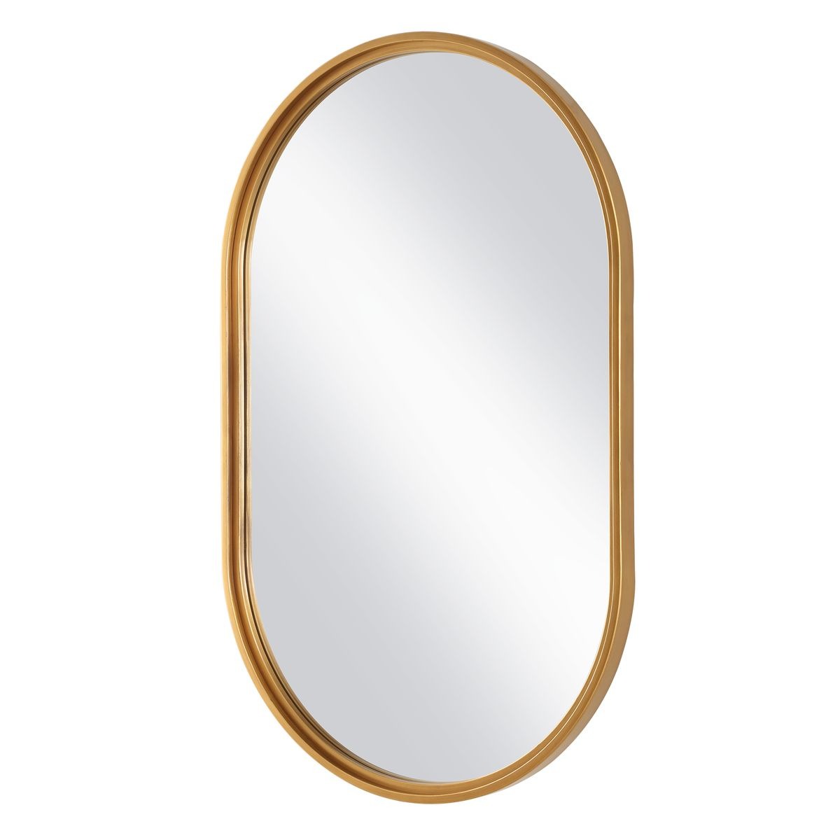 Brushed Gold Pill Mirror by Keiichi