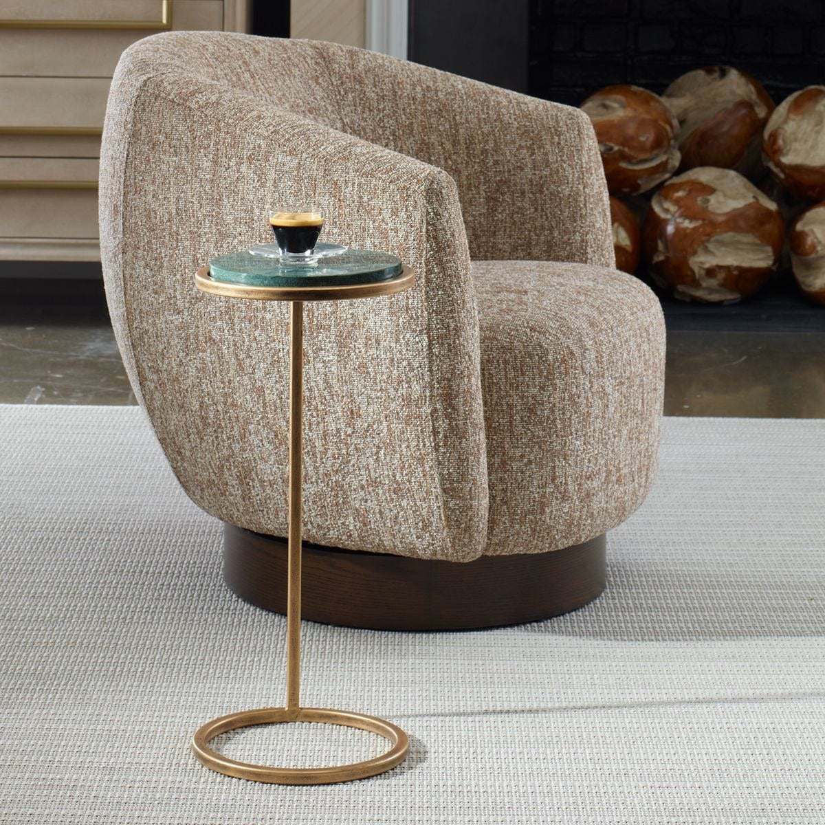 Levitate Green Marble Side Table by Keiichi