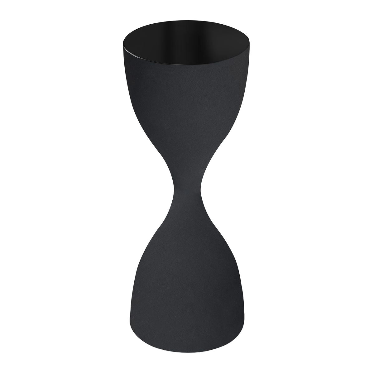 Hourglass Black Textured Side Table by Keiichi
