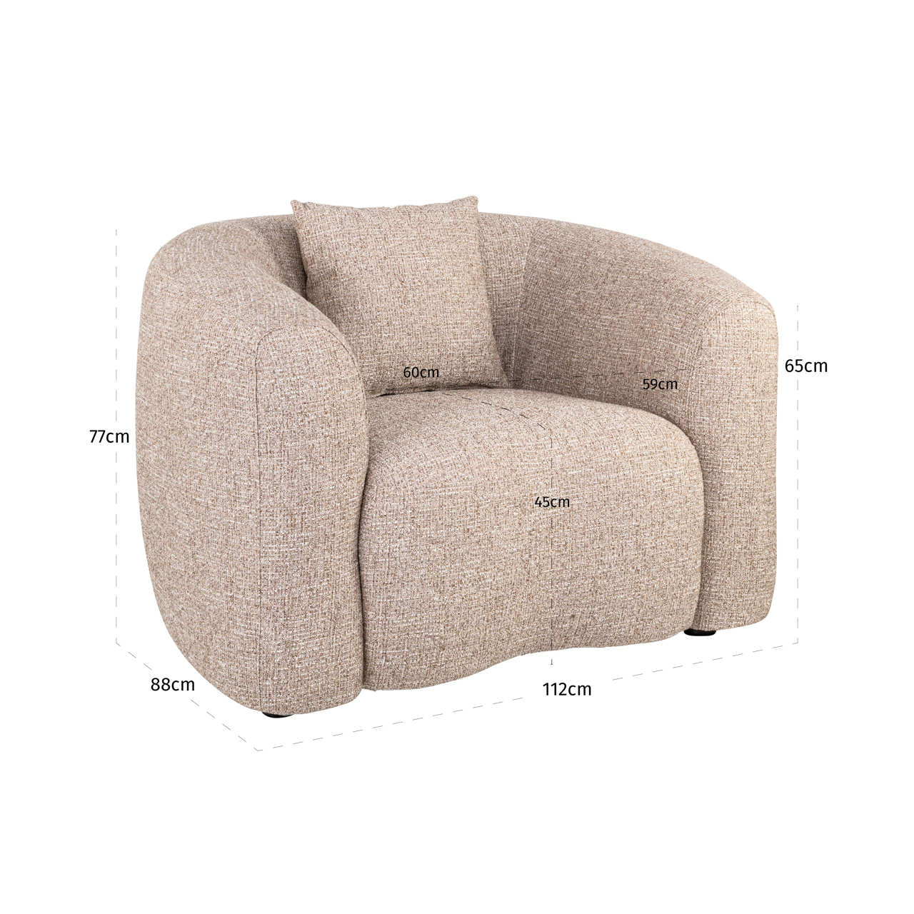 Luxandra Sand Tweed Lounge chair by Richmond Interiors