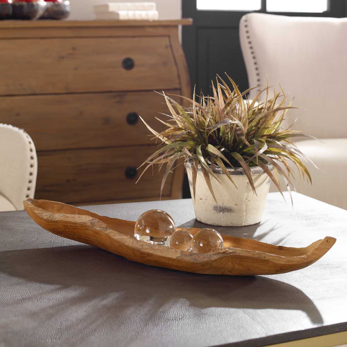 Teak Leaf Indoor-Outdoor Bowl by Uttermost