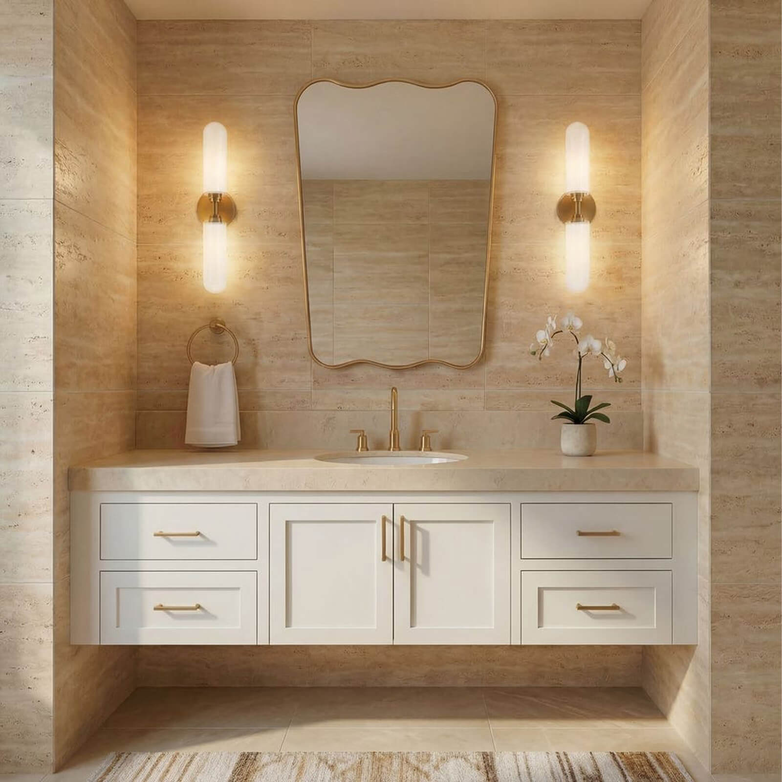 Olivia Scalloped Mirror in Gold by Keiichi