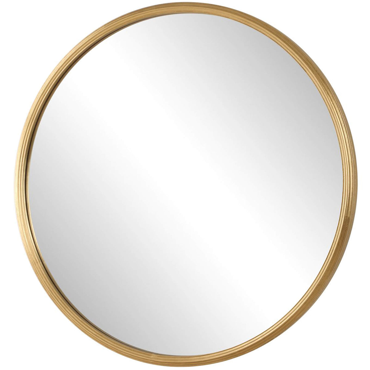 Textured Round Mirror in Gold by Keiichi