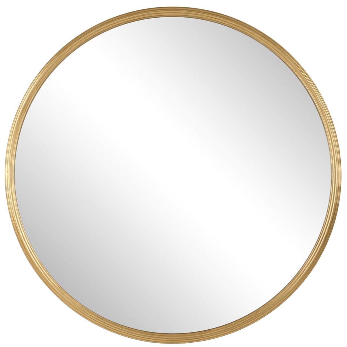 Textured Round Mirror in Gold by Keiichi