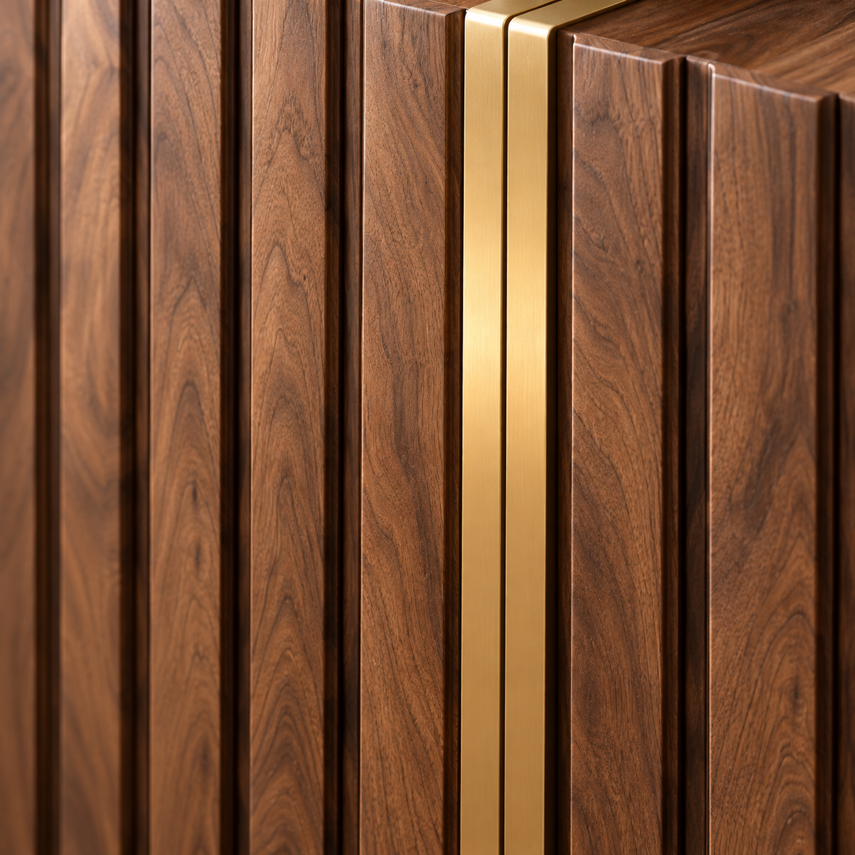 Winchester Brown Walnut Wood & Brass Sideboard Berkeley Designs