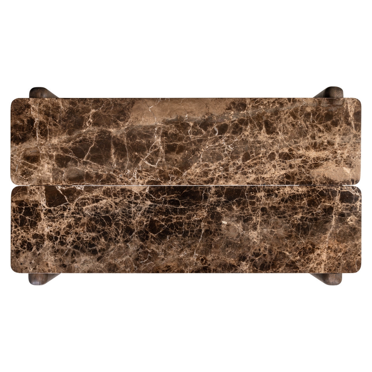 Lagrasse Brown Oak Wood & Marble Coffee Table by Richmond Interiors