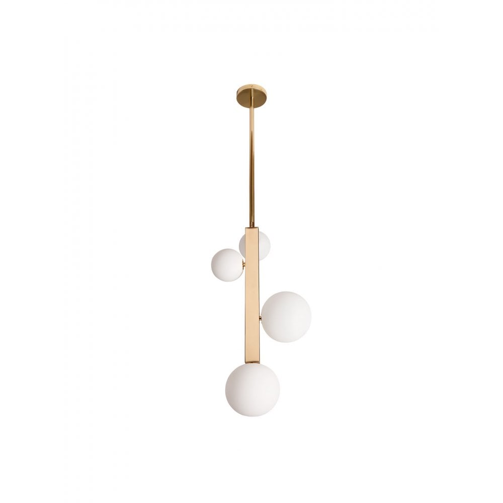 Vermeer Satin Brass & Glass Pendant Light by Heathfield & Co