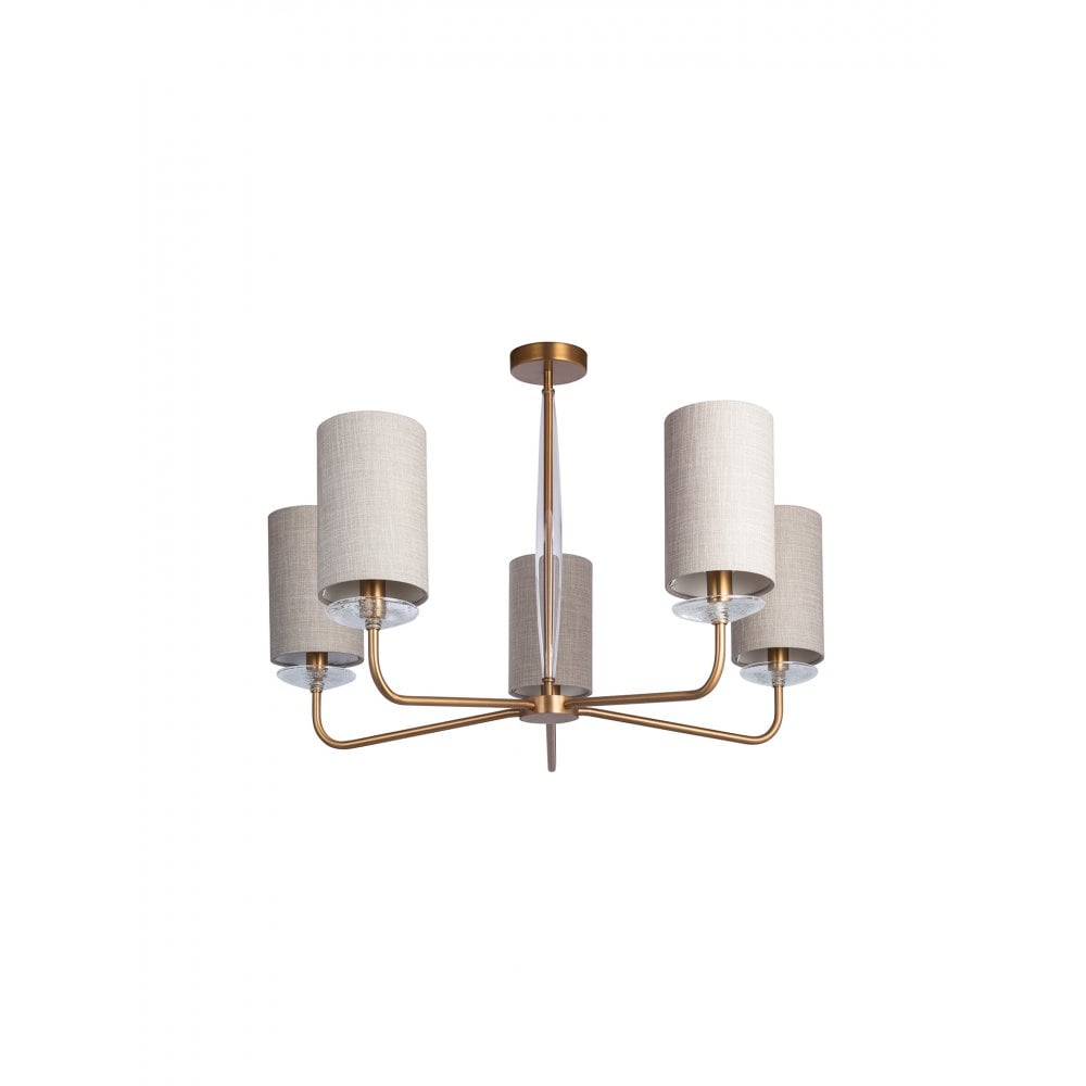 Alpina Antique Brass & Glass LED Chandelier by Heathfield & Co