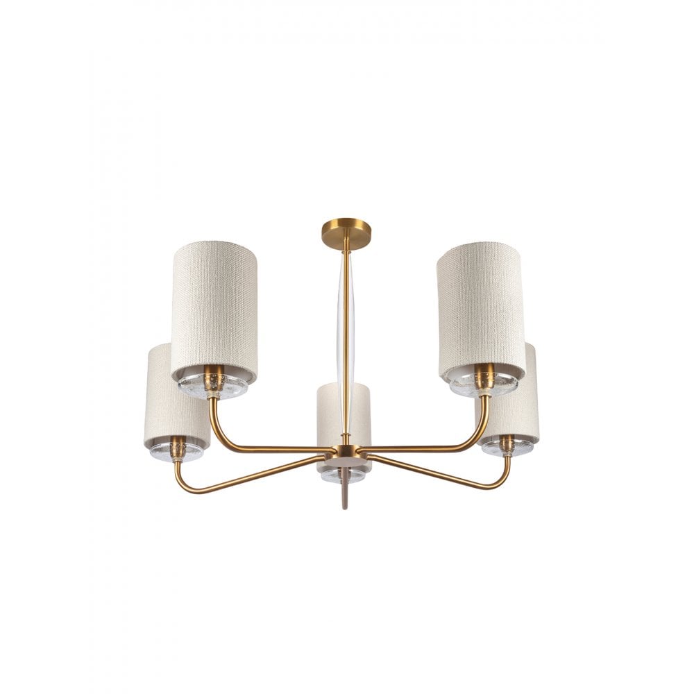 Alpina Antique Brass & Glass LED Chandelier by Heathfield & Co