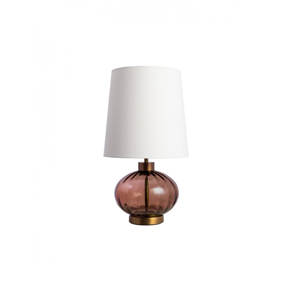 Pedra Antique Brass & Dusk Glass Table Lamp by Heathfield & Co