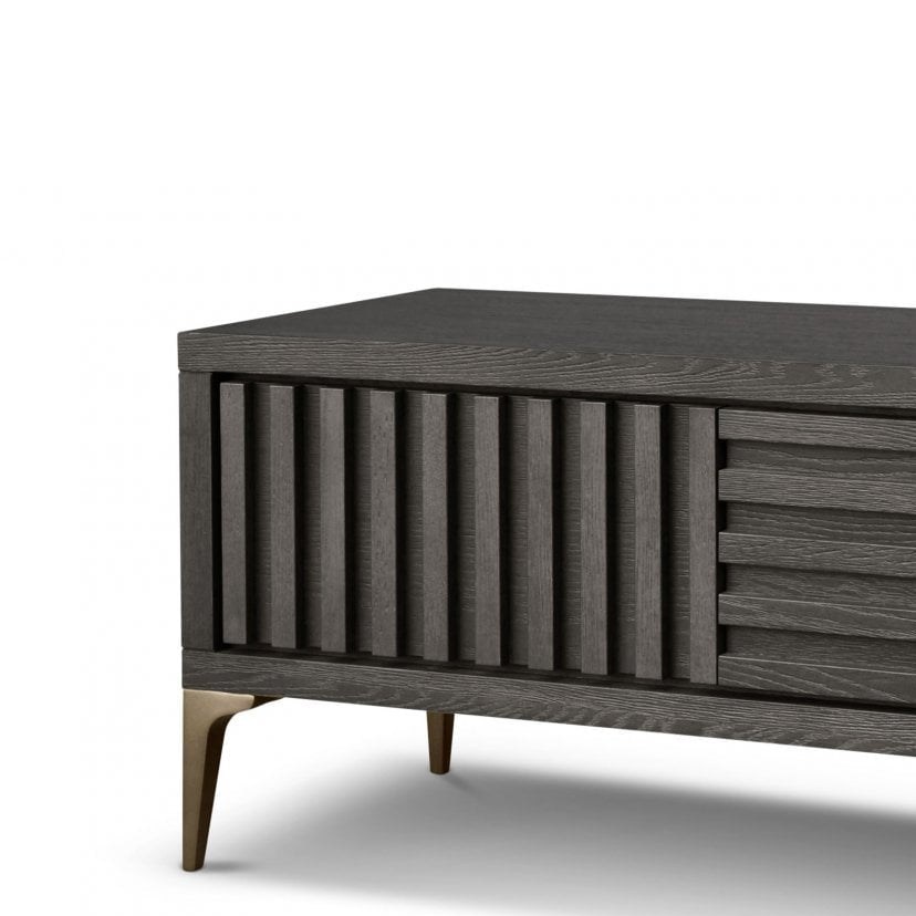 Kyoto Grey Oak Veneer 2 Door & 2 Drawer Media Unit by Berkeley Designs