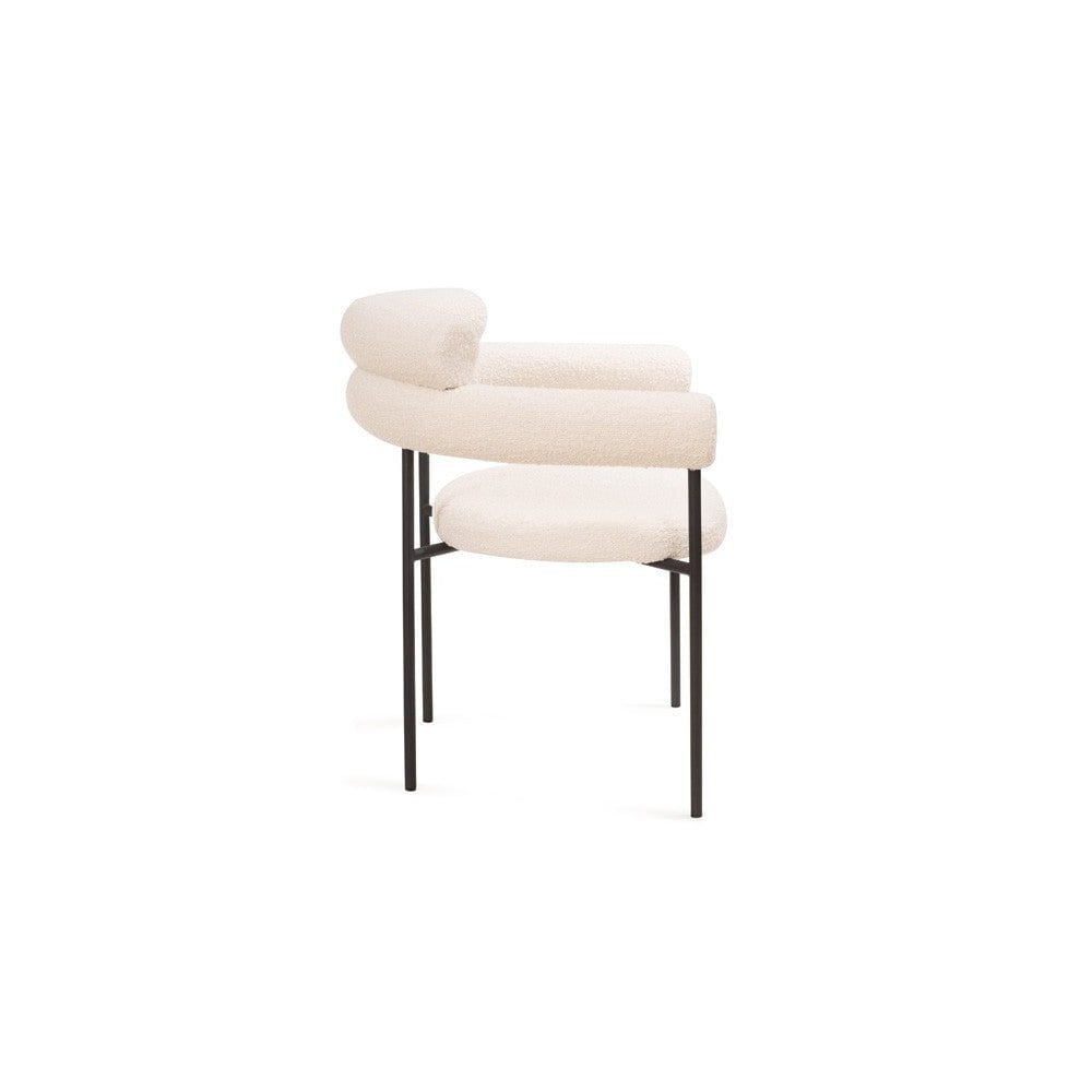 Alita Polar Bouclé Dining Chair with Black Legs by Tommy Franks
