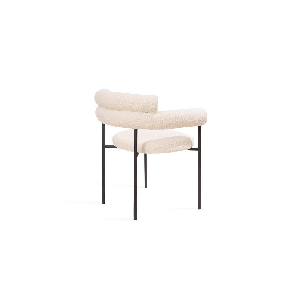 Alita Polar Bouclé Dining Chair with Black Legs by Tommy Franks