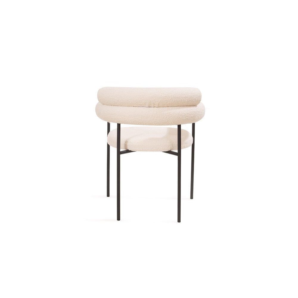 Alita Polar Bouclé Dining Chair with Black Legs by Tommy Franks