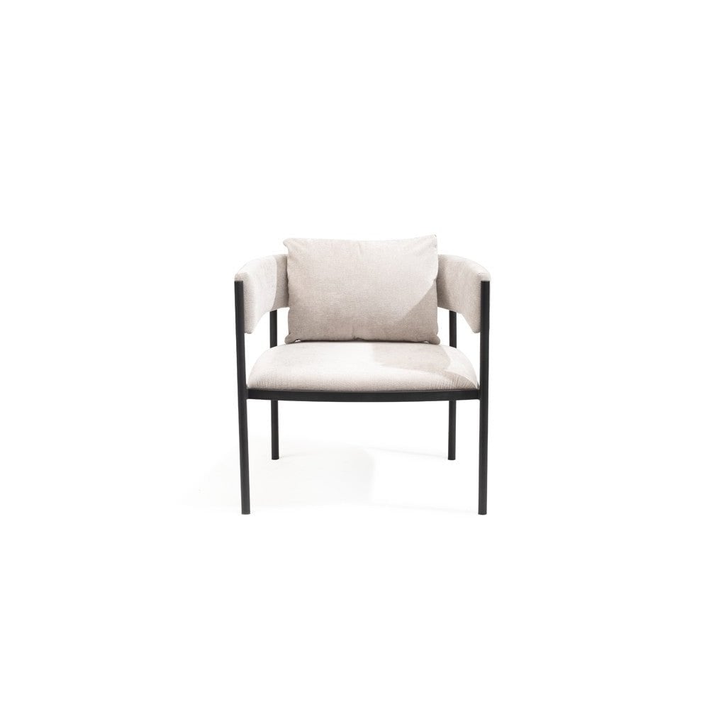 Envie Grey Beige Fabric Lounge Chair by Tommy Franks
