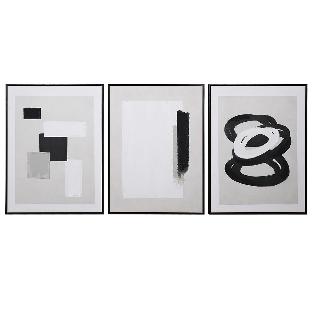 Set of 3 Minimalist Abstract Framed Art by Kensington