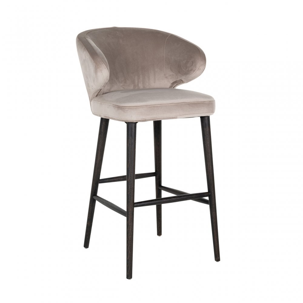 Indigo Khaki Velvet Bar Stool by Richmond Interiors
