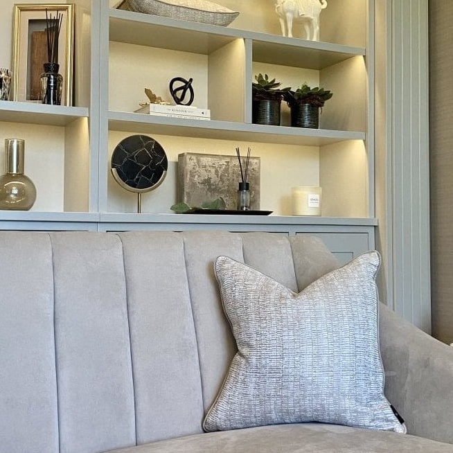 Naomi Dusk & Gabrielle Putty Piped Cushion by Luxe Casa