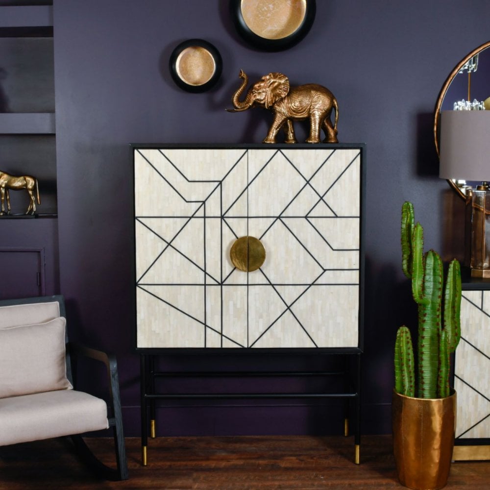Rialto Bone Bar Drinks Cabinet by Libra Interiors