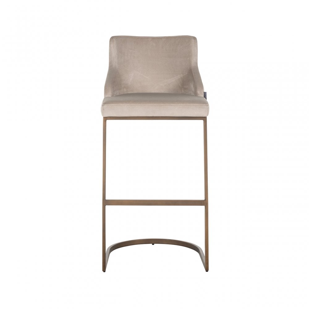 Bolton Khaki Velvet & Brushed Gold Bar Stool (Set of 2) by Richmond Interiors