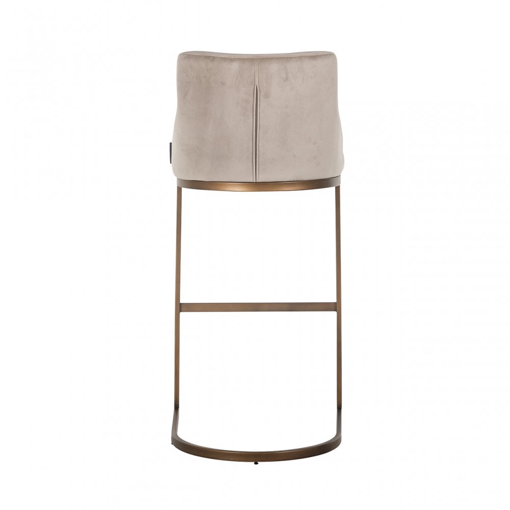 Bolton Khaki Velvet & Brushed Gold Bar Stool (Set of 2) by Richmond Interiors